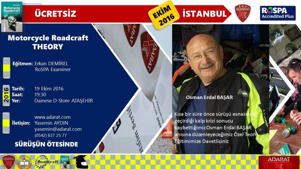 Motocycle Roadcraft Theory, İstanbul 19 Ekim 2016