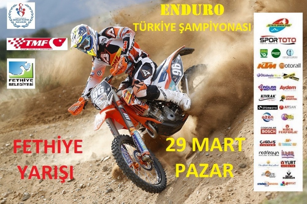 2015 Türkiye Enduro Şampiyonası 29 Mart Pazar günü Fethiye'de koşulacak.