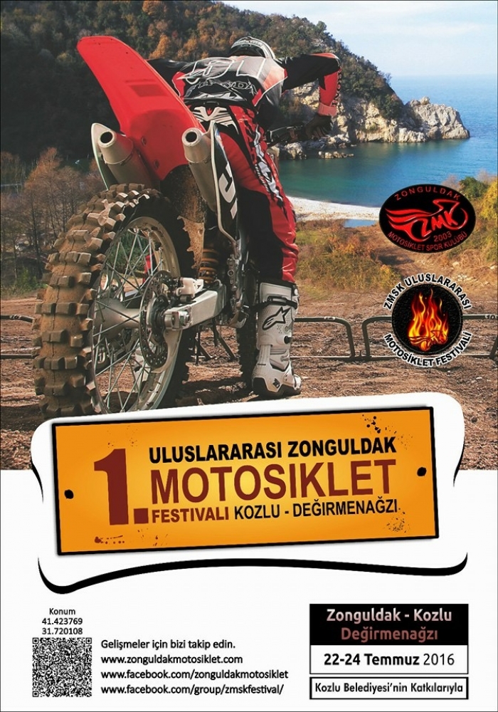 1. Uluslararası Zonguldak Motosiklet Festivali Kozlu-Zonguldak 22-24 Temmuz 2016