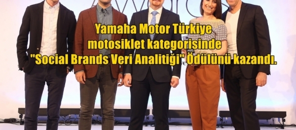 Social Media Awards Turkey'de Yamaha Motor Türkiye, motosiklet kategorisinde 'Social Brands Veri Analitiği Ödülü'nü kazandı.